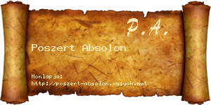 Poszert Absolon névjegykártya